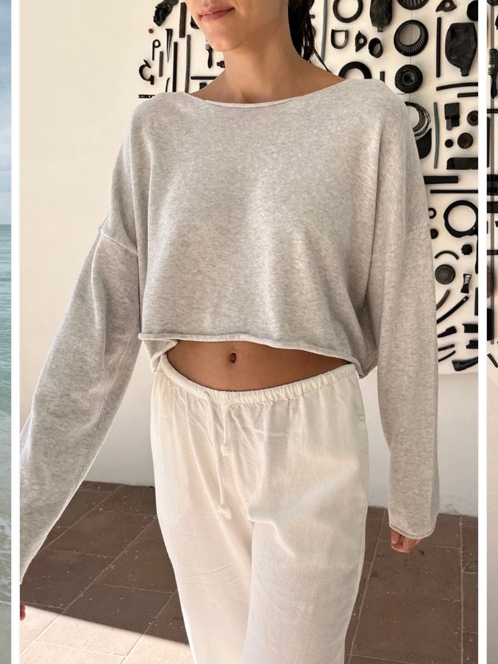 Brandy Melville Cameron cropped sweater - white (NEW WITH TAGS)